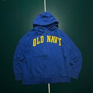 Old Navy Men's Blue and Yellow Hoodie